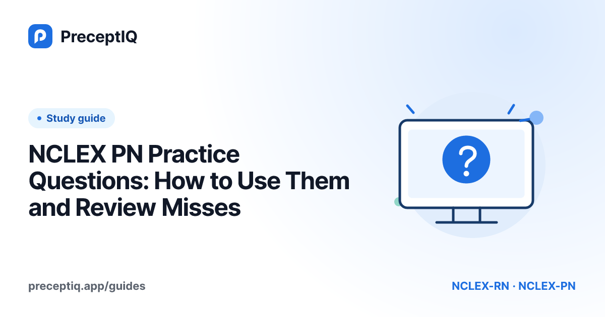 Illustrated cover: NCLEX PN Practice Questions: How to Use Them and Review Misses