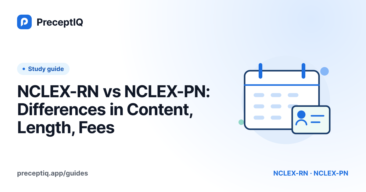 Illustrated cover: NCLEX-RN vs NCLEX-PN: Differences in Content, Length, Fees